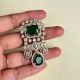 Handmade Brass Metal Jewellery Ruby Green Tikka Set